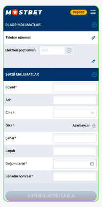 Mostbet-də hesabın qeydiyyatı üçün ətraflı təlimat